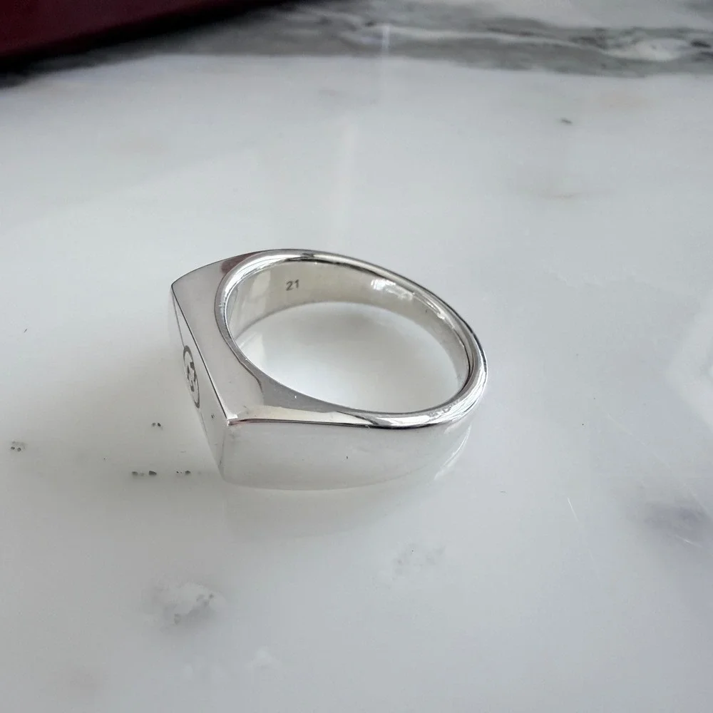 Gucci GG Tag RIng Chevalier, Size G 21 (US 9.5)